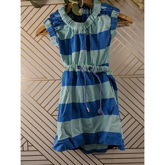 TIA CIBANI Girls Striped Open Back Blue Tie Waist Dress Size 3/4 READ - Picture 2 of 8